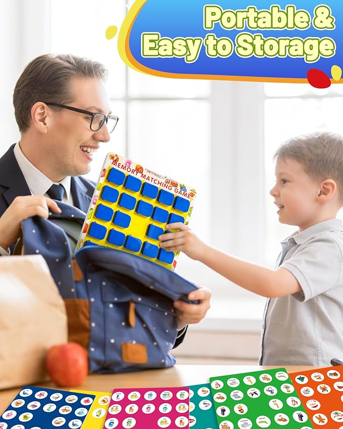 Matching Memory Game for Kids Ages 3-5 4-8, Car Airplane Travel Toys Games Activities for 3-5, Road Trip Essentials for Kids Toddlers, Board Games for Kids 4-6, Birthday Gifts for Kids Boys Girls