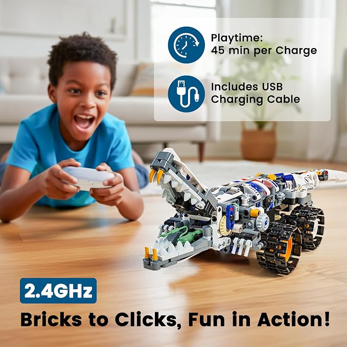 STEM RC Robot Building Kit - 3 in 1 APP & Remote Control Robotics for Kids Ages 8-12, DIY Educational Toy Programming & Science Project Kit, Birthday Gifts for Boys Girls