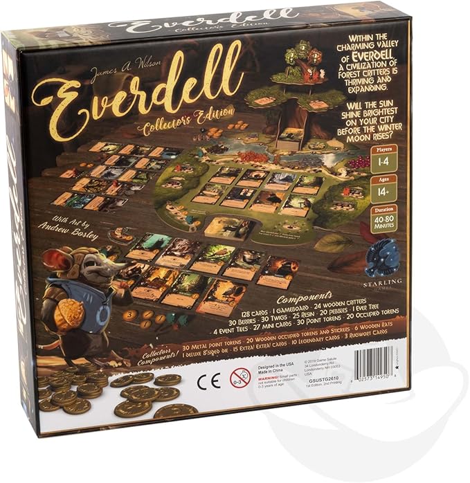 Everdell Collector’s Edition Board Game – Premium Strategy Worker Placement Game for Adults & Teens, 1–4 Players, Age 14+, Deluxe Fantasy Tabletop Game with Exclusive Content & Metal Tokens
