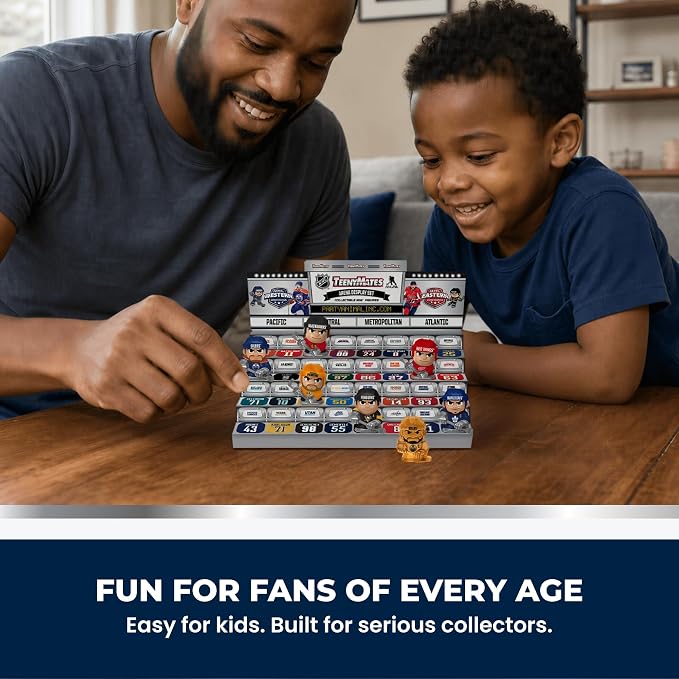 TeenyMates NHL Hockey Action Figures Gift Set, 2026 Licensed Collector’s Tin and 3 TeenyMates Packs (6 Figures Total)