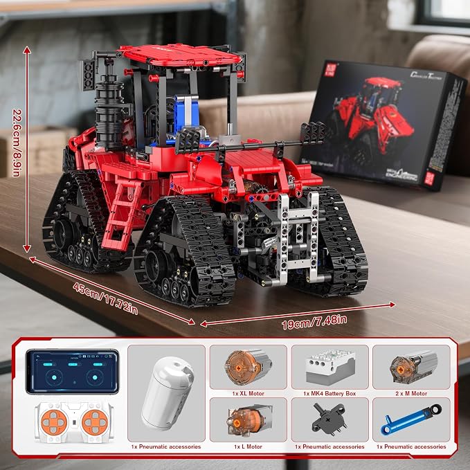 Mould King 18020 Technik Crawler Tractor Building Sets, APP Programmable Construction Large Vehicle Model Set, Tracked Tractor Building Kits Gift Toy for 14+ Adult/Teens/Enthusiasts(1769 Pcs)