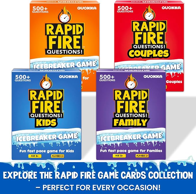 QUOKKA Kids Conversation Cards Game - Break the Ice Game for Kids and Families - Icebreaker Cards with 500+ Questions - Family Game for Kid 8-12 - Perfect for Family Games Night I Travel Version