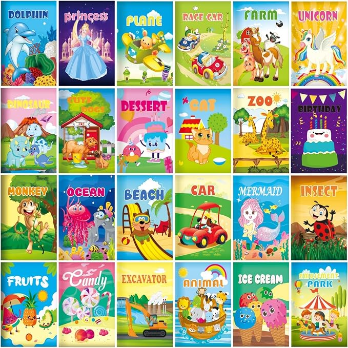 24 Coloring Books for Kids Party Favors Bulk Mini Coloring Book for Kids Ages 4-8 Small Activity Books for Birthday Party Gifts Goodie Bags Stuffers(24-B)