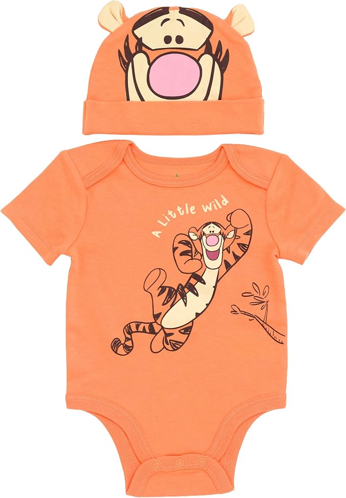 Disney Cosplay Baby Bodysuit and Hat Set Newborn to Infant Sizes (Newborn - 24 Months)