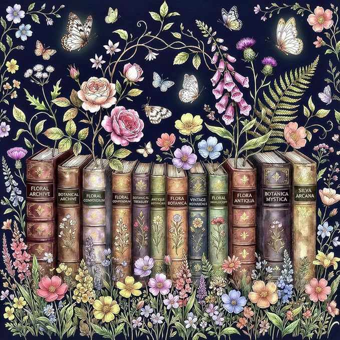 Botanical Book Garden Puzzles for Adults 1000 Pieces,Challenging Jigsaw Puzzles for Adults,Difficult Impossible Puzzle for Family Game Night,Recycled Paper Jigsaw Puzzle,Gifts for Boys Girls