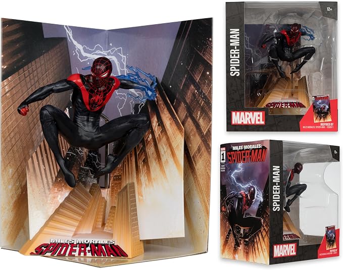 McFarlane Toys - Marvel Spider-Man 1:10th Scale Collectible with Scene (Miles Morales: Spider-Man #1)