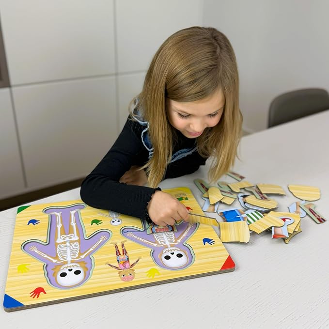 The Learning Journey: Lift & Learn Inside of Me – Human Body Layered 28 piece Jigsaw Puzzles- Montessori School - Learning Educational Toy for Baby - Kids Ages 3 and Up Non-Toxic & BPA Free