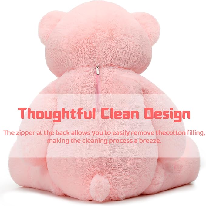 Tezituor Valentines Pink Big Teddy Bear, 5ft Giant Bears Stuffed Animal Plush,59” Soft Bear Plushies for Girls Girlfriend for Christmas, Birthday