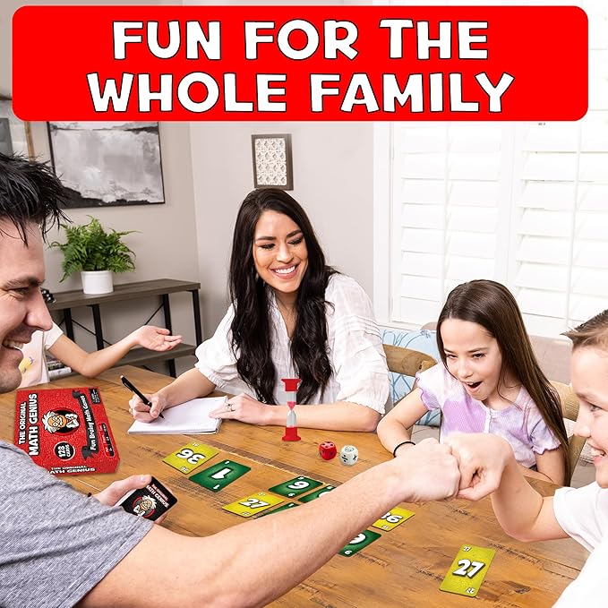 JOiFuli The Original Math Genius Card Game: an Educational Game of Addition, Subtraction, Multiplication, and Division for Ages 6 Years and Up