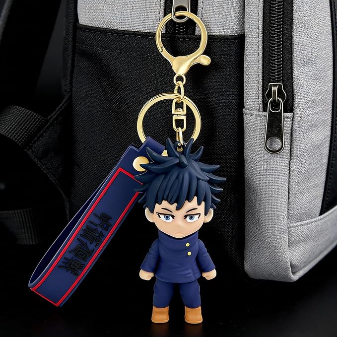 JJK Novelty Keychain, Collectable Anime Mini Figure, Fun Keyring Jewelry Gift for Men and Women