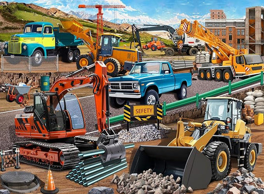 Puzzles for Kids Ages 6-8-10, Construction Site 200 Piece Puzzles for Kids,Fun Bulldozer & Truck Puzzle toyToys for Boys and Girls