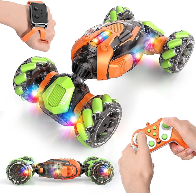 Nicella Remote Control Car, RC Toys Gifts for 6 7 8 9 10 11 12 Year Old Boys Girls - 360° Rotating 4WD Gesture Sensing RC Sunt Car with Lights & Music - Cool Birthday Gifts for Kids