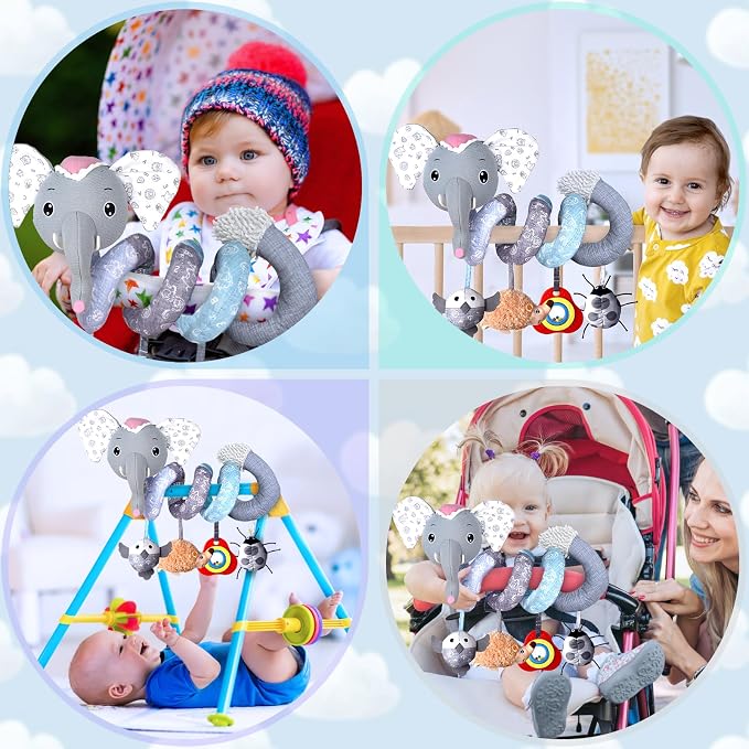 MONSTIME Musical Car Seat Toys Newborn Toys, Stroller Toys Baby Toys 0-6 Months Infant Toys, Baby Toys for Carseat Stroller Crib with Rattles Teether, Baby Toys for 0 3 6 9 12 Boys Girls Enfants