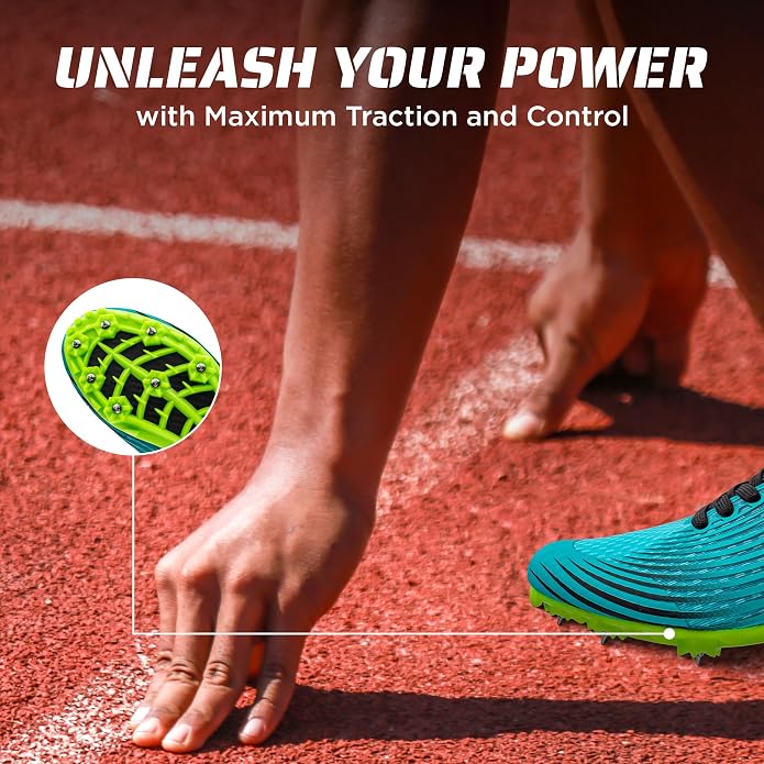 RUNIC Track & Field Shoes for Men, Women & Kids – Pro Running Spikes for Sprint, Race & Training – 7 Spikes + Extra Spikes & Wrench (US Men Size)