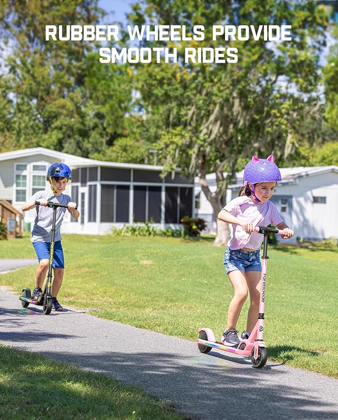 FanttikRide C9 Pro Kids Electric Scooter Ages 8-12, Colorful Rainbow Lights, E-Scooter for Kids 3.9-5.2 ft, 132 lbs, 5 Miles Range, Up to 40 min Ride Time, 5/8/10 MPH, 3 Adjustable Heights