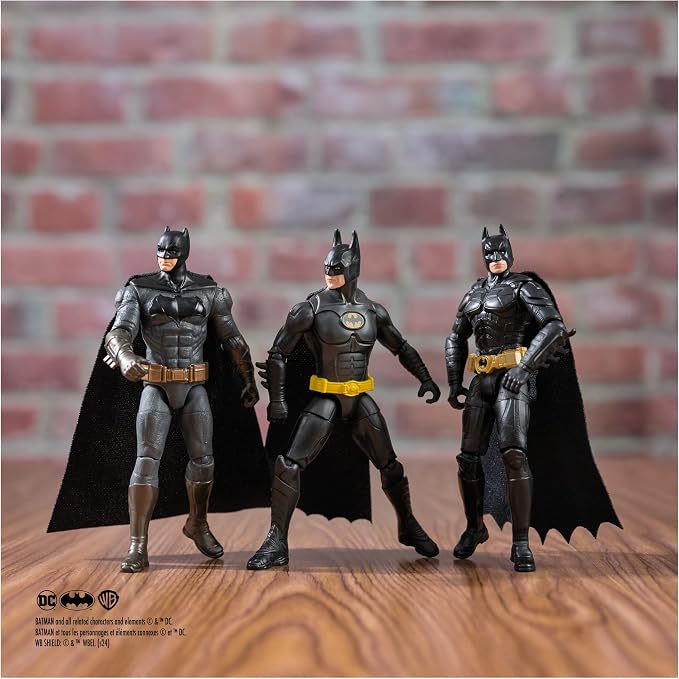 DC Comics, Batman 85th Special Edition Batman Action Figures 3-Pack, 4-inch, 85th Anniversary Collectible Kids Toys for Boys and Girls Ages 3 and Up