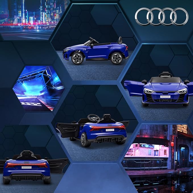 Aosom Licensed Audi RS e-tron GT 12V Ride On Car Truck for Kids, Electric Car Ride On Vehicle w/Parent Remote Control, Music, Lights, for Toddlers, Dark Blue