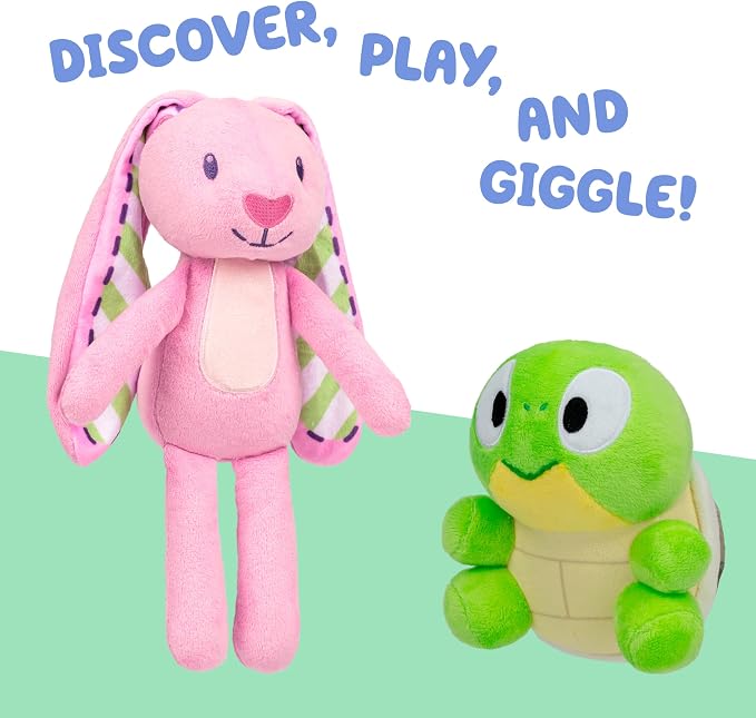Bluey Friends 2-Pack Plush Stuffed Animals for Kids, Floppy and Turtleboy TV Show Plushies, Cuddly Playtime Toddler Plush Toys, Bluey Gifts Ages 3+