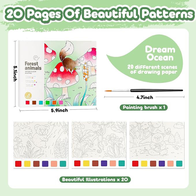 Water Coloring Book,Paint with Water Books for Kids Ages 3-5,Watercolor Painting Book for Toddlers 4-6,Creative Arts and Crafts & Airplane Travel Essentials for Boys Girls