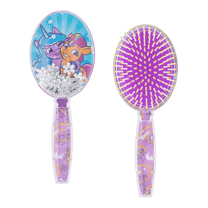Hair Brush with Magical Sparkling Stars Confetti - Kids Hair Brush Ages 3+