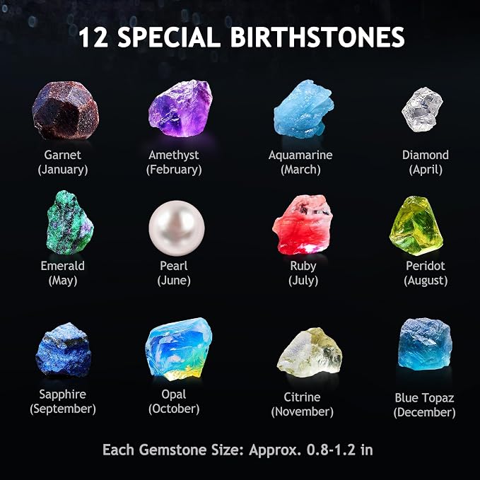 Japace Earth Science Kits for Kids Age 6-8-12-14, Birthstone Gemstone Dig Kit, Geology Kit with Break Your Own Geodes, Crystal Growing Experiment, Rock Mining Kit Birthday Gifts Toys for Boys Girls