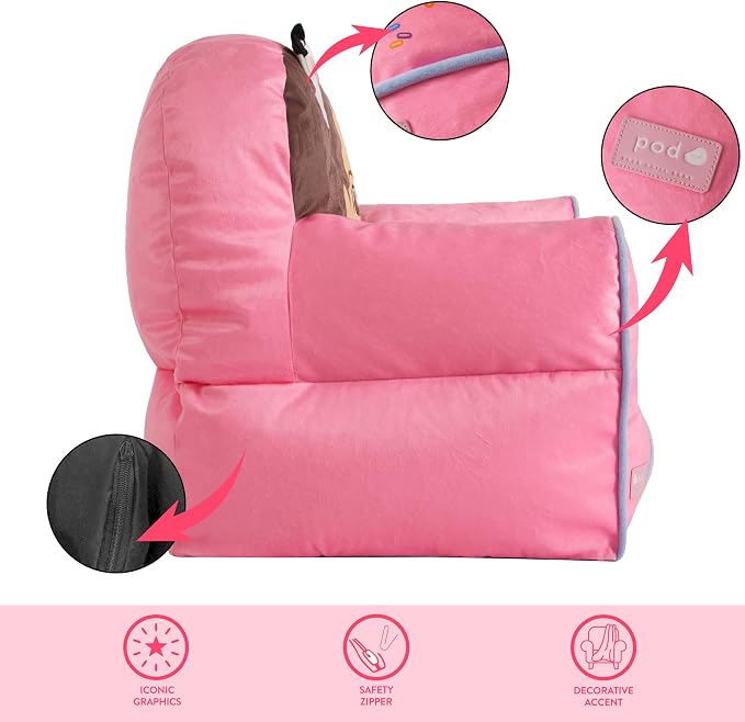 Idea Nuova Gabby's Dollhouse Themed Soft and Comfortable Bean Bag Sofa Chair for Kids