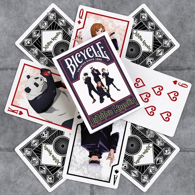 Bicycle Jujutsu Kaisen Collectible Standard 52 Deck of Cards, Poker Size, Anime Cartoon Gifts, Family & Kids Card Game Night