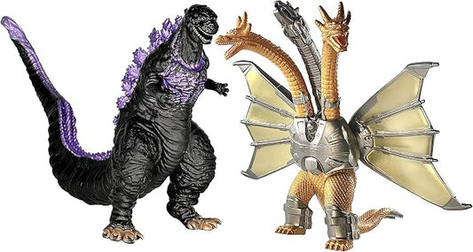 TwCare Set of 2 Legendary Shin Monster vs Mecha King Ghidorah Toy Action Figures, Movable Joints Movie Series Dinosaur Dragon Soft Vinyl, Carry Bag