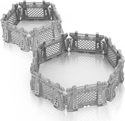 Oriate 12PCS Dinosaur Capture Fencing Accessories Playset, Plastic Dinosaur Cage Fence Toys for Dino Fans, Suitable for Dinosaur World Figures Educational Easter Gifts for Kids n Toddler