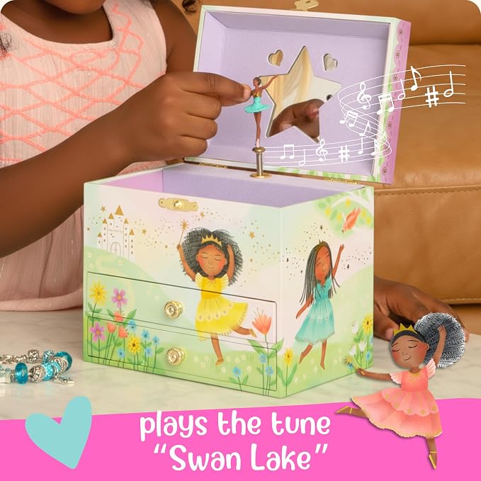 Giggle & Honey® Musical Ballerina Jewelry Box for Girls | Music Boxes for Little Girls | Toddler Jewelry Box for 4 Year Old Kids | Toys for Toddlers | Birthday Gifts for Kids 5, 6, 7, 8, 9 Years