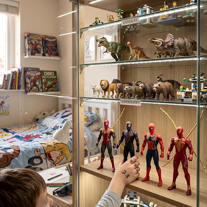 4PCS Spider Hero Action Figures Set, 7 Inch Movable Superhero Figurines with Display Base, Multi Suit Collectible Toys for Fans, Desk Decoration and Gifts