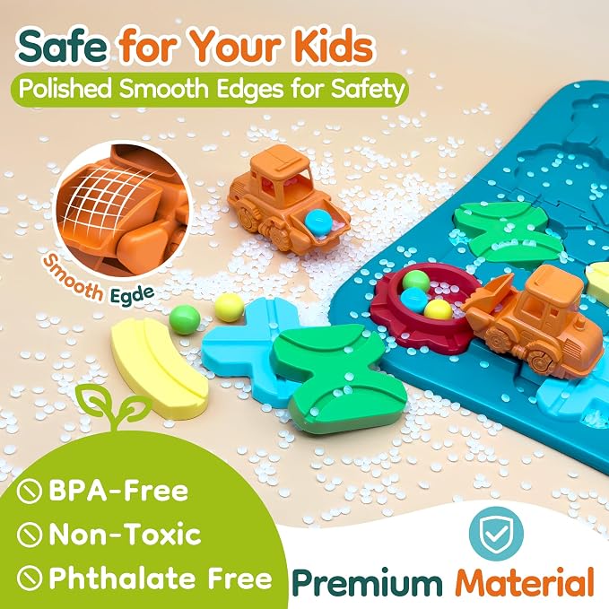 Kids Toys STEM Board Games - Logical Road Builder Brain Teasers Puzzles for 3 4 5 6 7 Year Old Boys Girls, Educational Montessori Birthday Gifts for Ages 4-8 Preschool Classroom Learning (42 PCS)