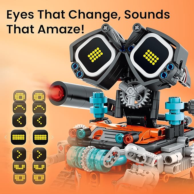 Sillbird Robot Building STEM Kit with Remote Control for Boys Ages 8-14, Coding Gifts for Kids Birthday, Buildable 5in1 Robotics Toy with 596 Pieces