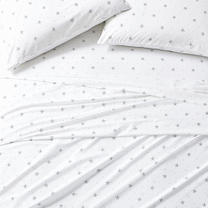 Nautica - Queen Sheets, Cotton Percale Bedding Set, Casual Bedding Set (Star Spangled Coastal Navy, Queen)