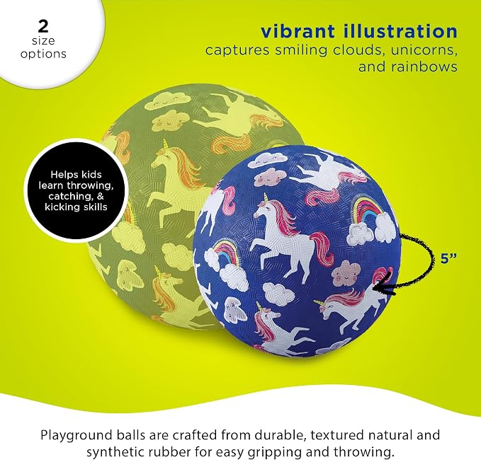 Crocodile Creek Playground Ball - Durable Rubber Ball for Kids Ages 3 and Up - Bouncy Inflatable Ball for Kickball, Indoor Games, and Outdoor Sports - PVC-Free