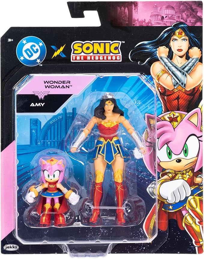 DC X Sonic the Hedgehog Amy as Wonder Woman & Wonder Woman 2.5/5-inch Figures Multipack