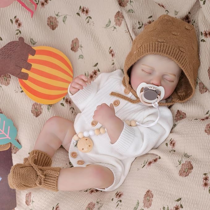 Reborn Baby Dolls – 20 Inch Real Baby Dolls that Look Real, Full Body Vinyl Girl Doll in Soft Knit Outfit, Lifelike Newborn with Accessories, Gift for Children Ages 3+, Pretend Play