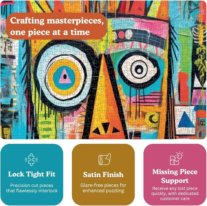 Cross & Glory - Crowned Canvas: Mask Majesty - 1000 Piece Jigsaw Puzzle for Adults | Vibrant Colors | Premium Puzzle | Challenging Brain Workout Idea
