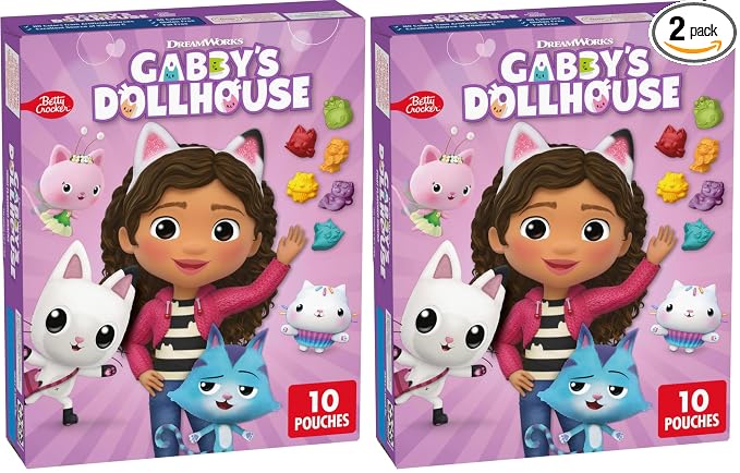 Gabby's Dollhouse Fruit Flavored Snacks, Treat Pouches, Gluten Free, 10 ct (Pack of 2)