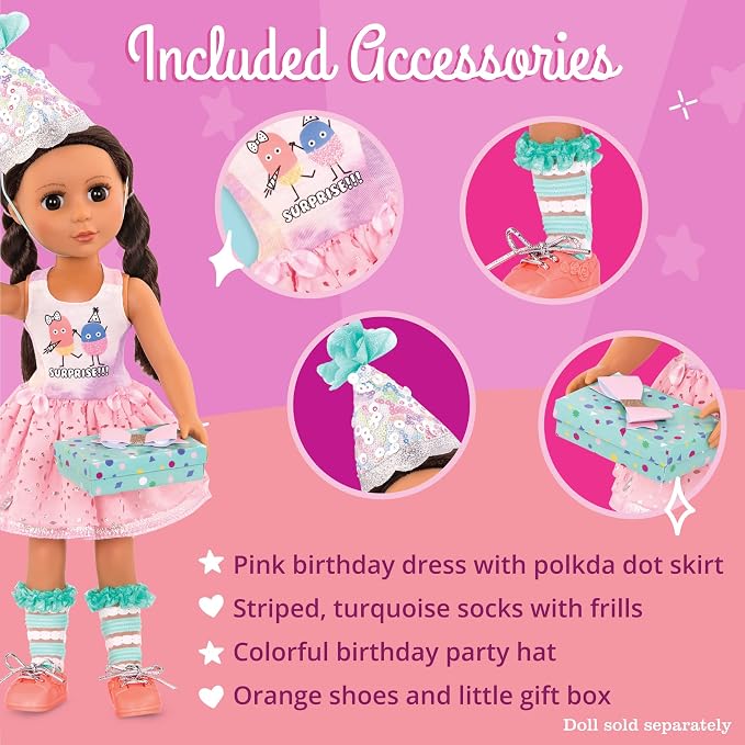 Glitter Girls – 14-Inch Doll Clothes – What A Surprise! – Deluxe Birthday Party Doll Outfit – Toys, Clothes, & Accessories for Girls 3+ Years