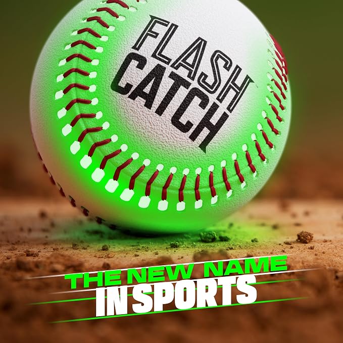 FlashCatch Rechargeable Light Up Baseball - Sports Gifts for Boys - Ball Accessories Gear Gift Ideas for Teenage Boy - Glow in Dark Balls - Cool Stuff for Teen Kids Age 8, 9, 10, 11, 12, 13, 14 Year