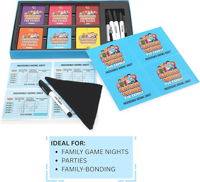 Choice Order, Family Games for Kids and Adults, Family Game Night Companion, Icebreaker Game