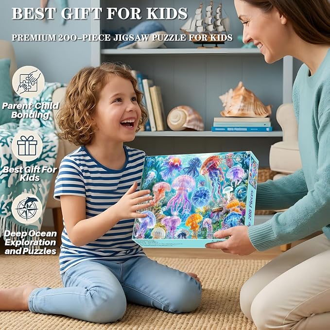Puzzles for Kids Ages 6-8 8-10 Year Old -200 Piece Jigsaw Puzzle for Adults Toddler Children Learning Educational Puzzles Toys Learning Educational Toys for Boys and Girls