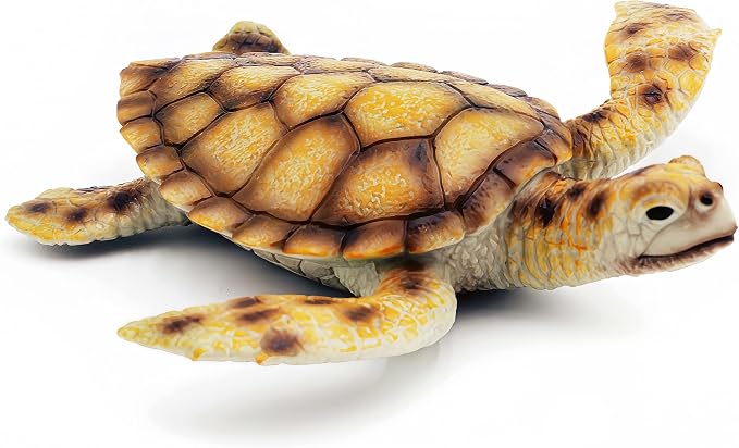 Gemini&Genius Sea Turtle Toy for Kids, Large Sea Turtle Animal Figurine, Realistic Sea Animal Play Action Figure Toy, Education, Collection, DIY Craft or Decor Toy for Kids