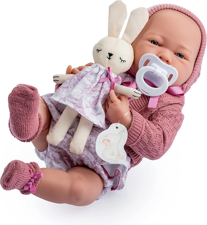 JC Toys La Newborn Royal Collection | Anatomically Correct Real Girl Baby Doll | 15" All-Vinyl Baby Doll | Designed by Berenguer Made in Spain | Ages 2+ | Pink Gift Set