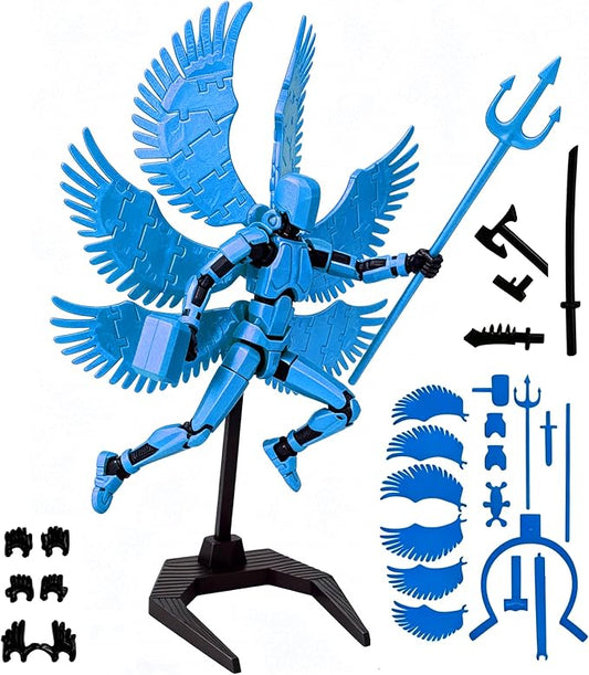 2026 New Assembly Required-Titan 13 Action Figure,Dummy Robot 13 Action Figures Set,3D Printed Multi-Jointed Action Figures,Nova 13 Action Figure for Collectors Desktop Decorations(Blue Angel)