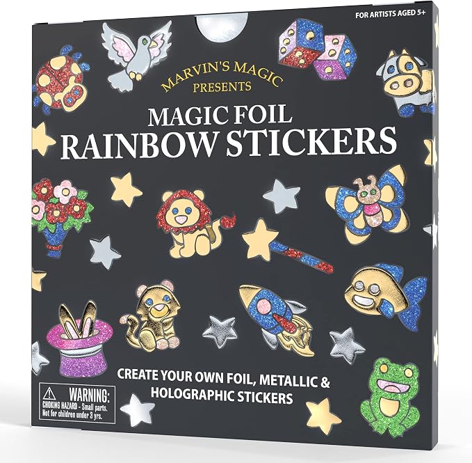 Marvin's Magic - Magic Foil Rainbow Stickers - Foil, Metallic & Holographic - Magical Art Supplies - 150 Stickers & More