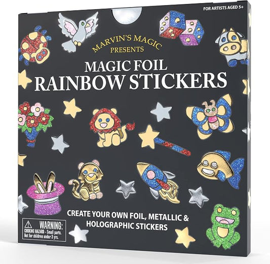 Marvin's Magic - Magic Foil Rainbow Stickers - Foil, Metallic & Holographic - Magical Art Supplies - 150 Stickers & More