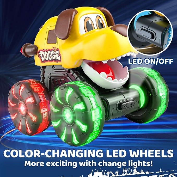 Tsomtto Press and Go Cars Monster Truck Toys Animal Cars for Toddlers, Press and Go Cars Toys for 2 3 Year Old Boys Girls Gift, Light Up Animal Cars for 2 3 Two Year Old Birthday