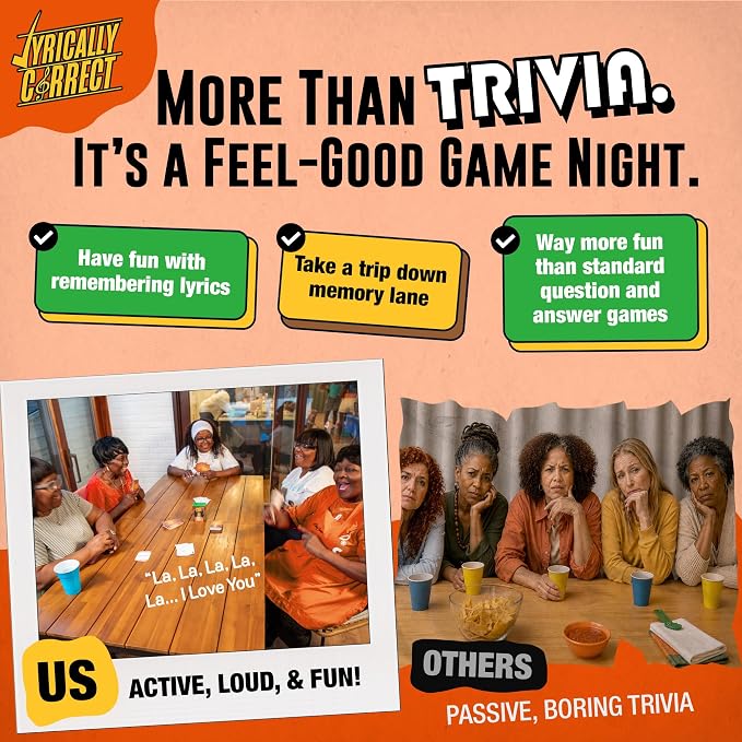 Lyrically Correct '60s & '70s Oldies But Goodies Edition – Soul, Motown & Classic Hits Music Trivia Card Game for Adults & Families